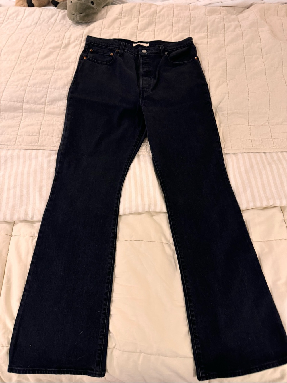 Levi's Black Flared High-Rise Jeans ribcage bootcut